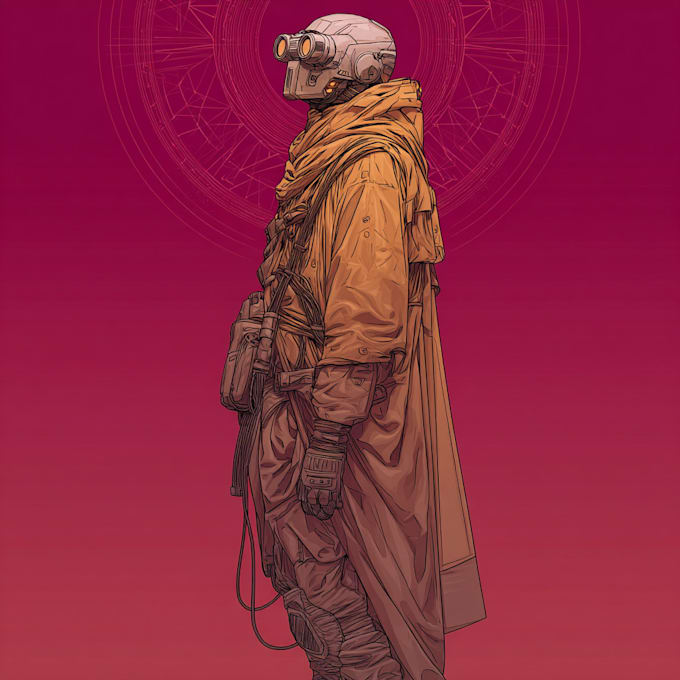 a sci fi character illustration or sci fi character