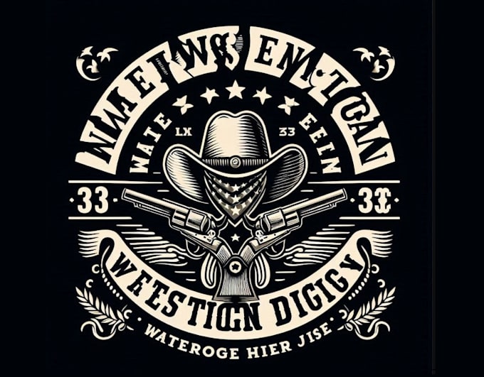 make vintage american western cowboy logo