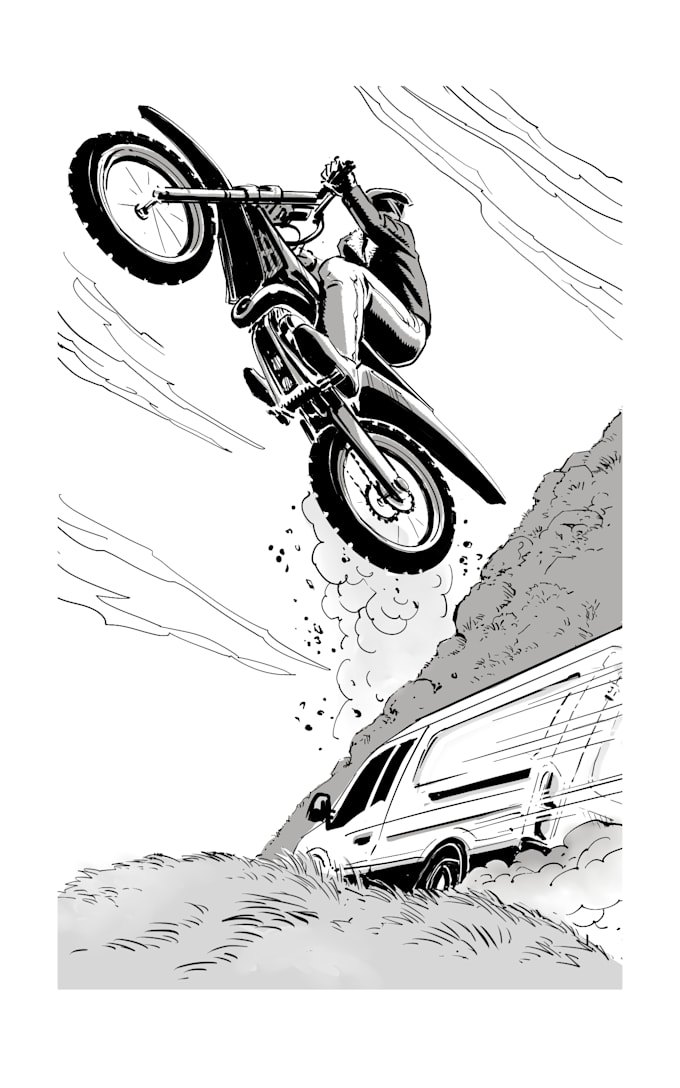 draw a black and white illustration