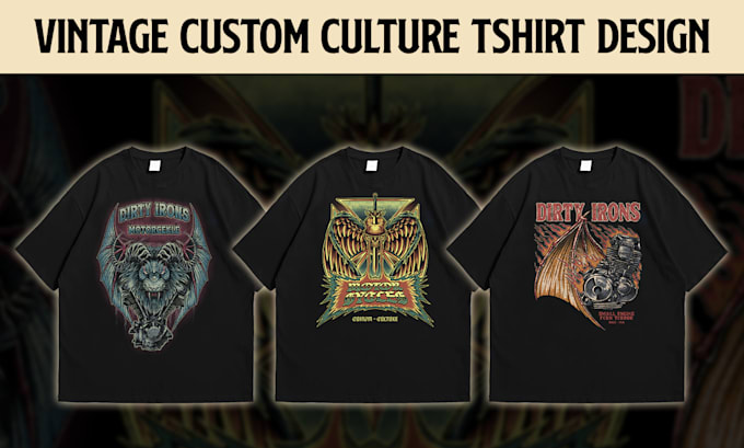 do vintage oldschool classic custom motorcycle tshirt design