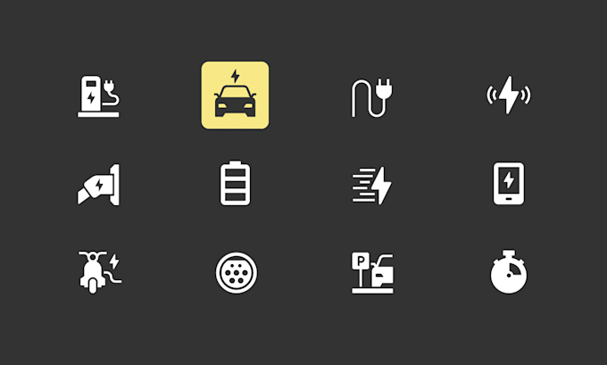 design custom professional glyph solid icon set