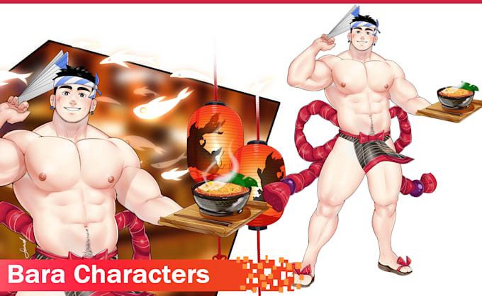 character desing bara muscle