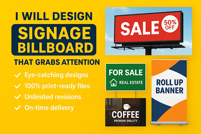 design professional signage, billboard, and banner that grabs attention