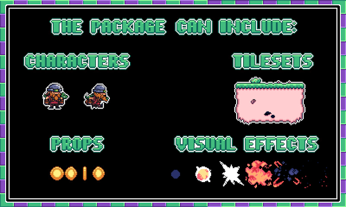 create a pixel art asset package for your video game