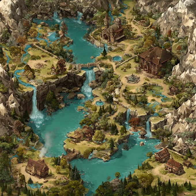 draw a custom fantasy map for fantasy, scifi, book