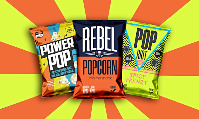 design professional food and snack packaging with 3d mockups
