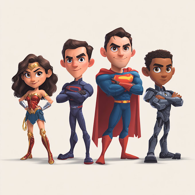 design superhero caricature character