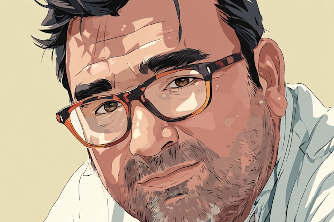 draw cartoon vector portrait with your face