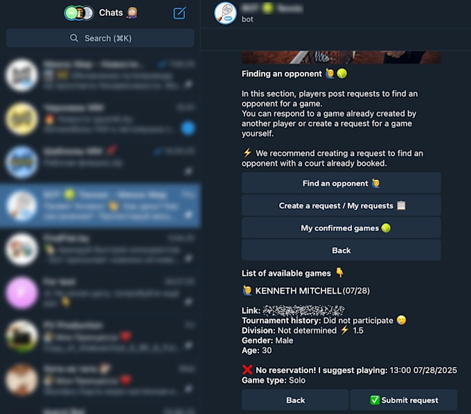 develop a professional telegram bot
