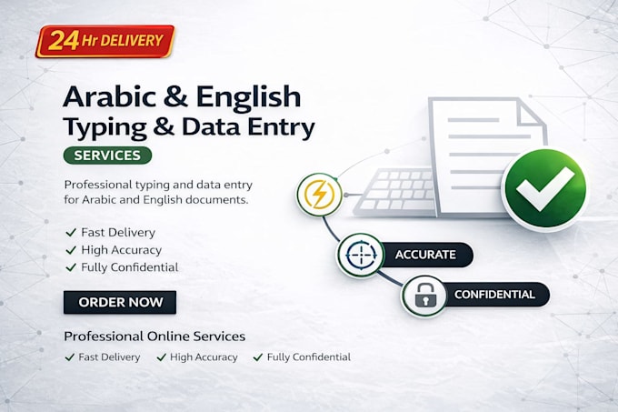 do urgent arabic, english and urdu typing and data entry work job