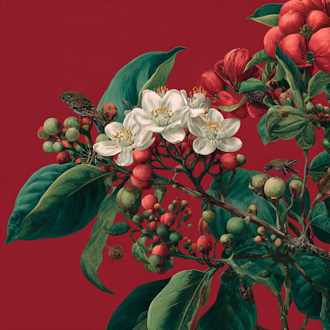 make a floral drawing or a watercolour botanical artwork