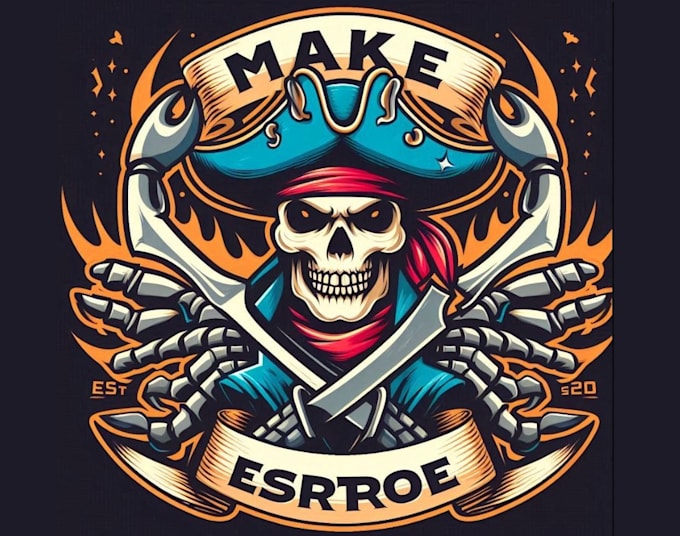 make retro esport pirate scorpion logo