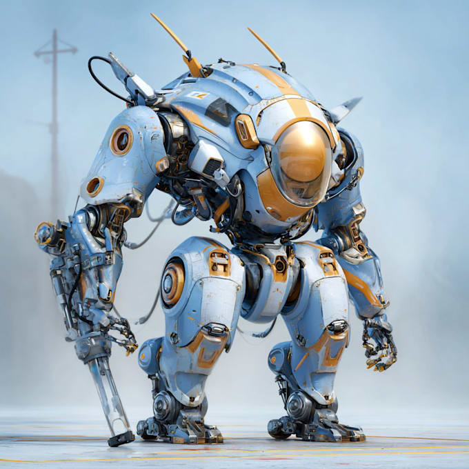make a mecha robot illustrations