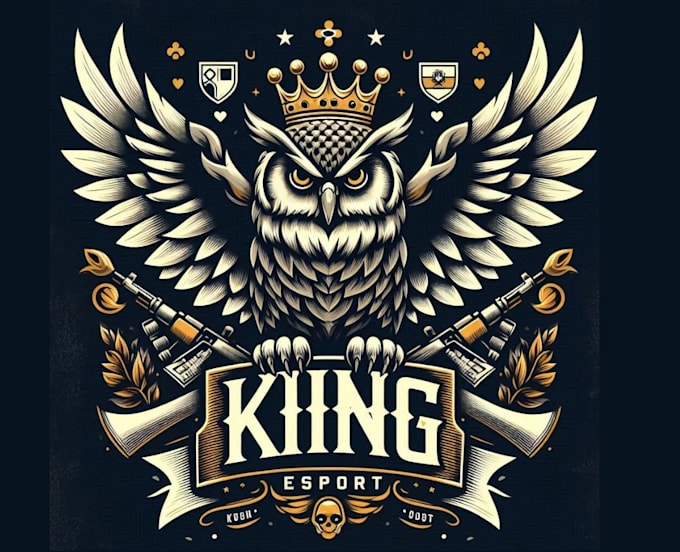 design vintage bird owl king logo