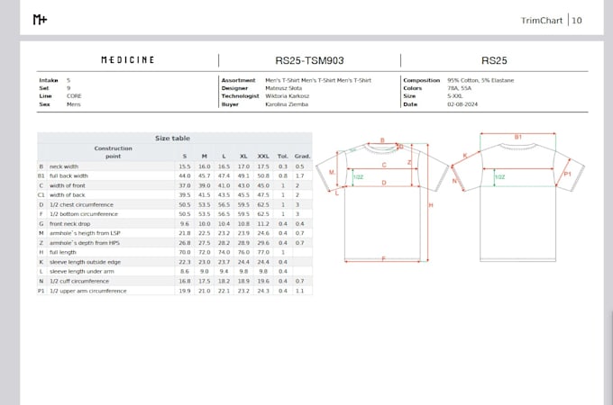 sewing pattern and grading for any garment in PDF and dxf