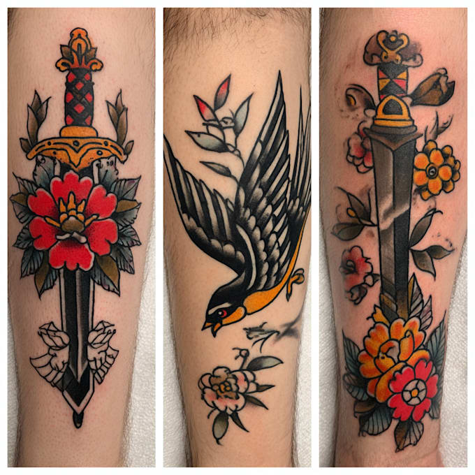 create a traditional or neo traditional tattoo design