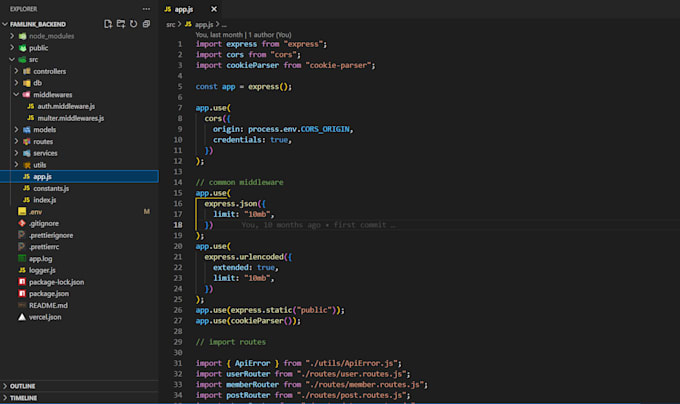 develop a secure node js API with express and mongodb