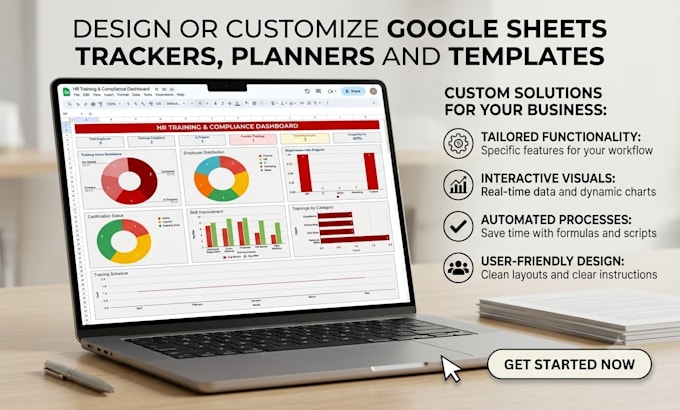 design or customize google sheets trackers, planners and templates