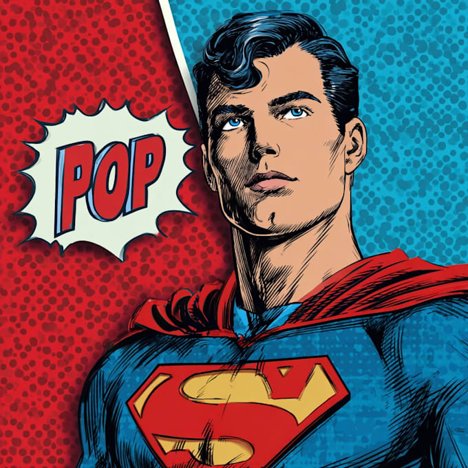 draw you into superhero comic book pop art cartoon