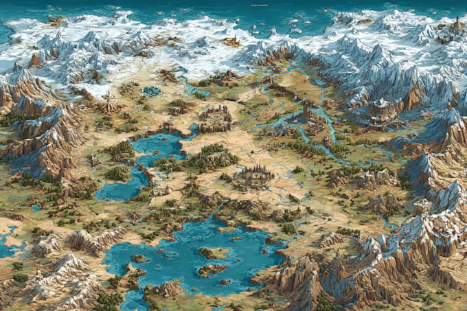 make a professional top down fantasy map for you