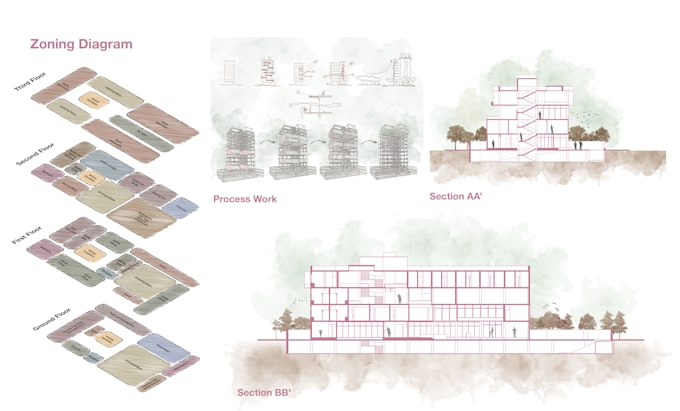 create architectural illustration diagrams and visualization