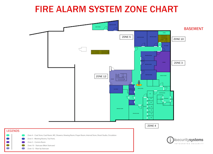 create zone or fire alarm block plan for your building