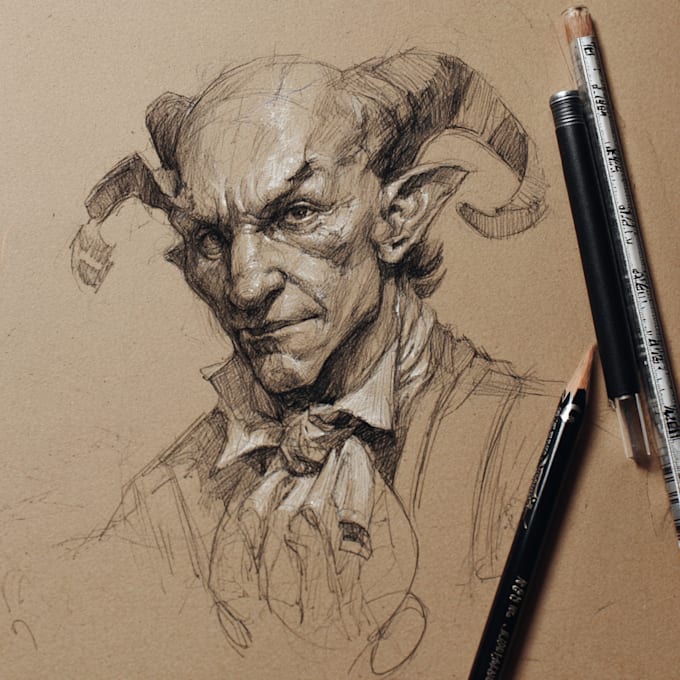 draw a horror and fantasy horror character art