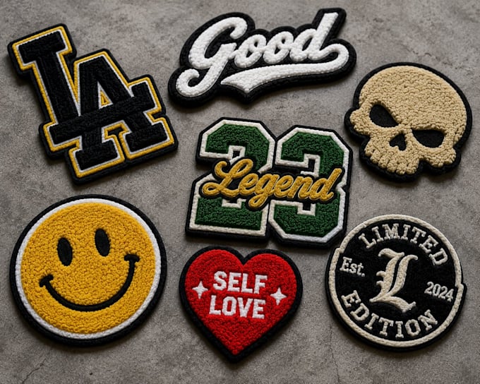 create chenille patches with a soft towel embroidery