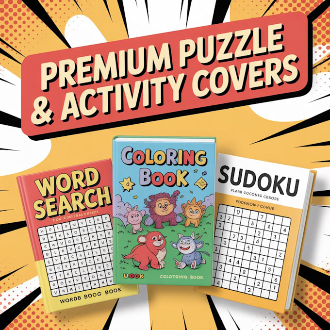 Create sudoku, word search, crossword puzzle books, cover design for ...