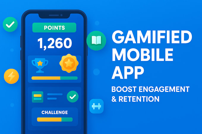 develop gamified mobile app with rewards, challenges, and leaderboard