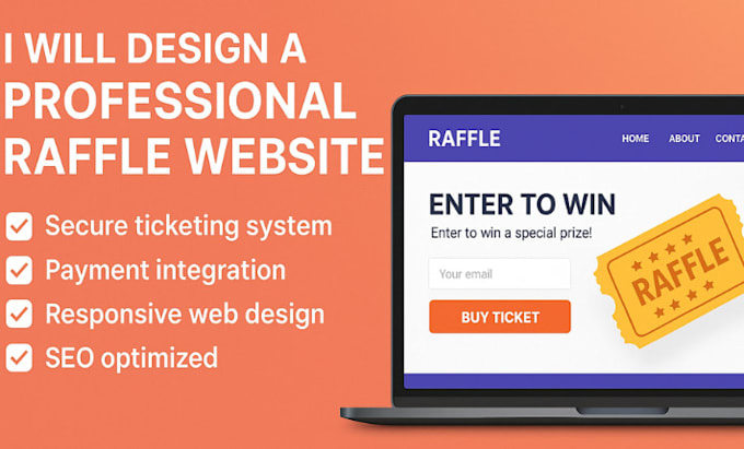 Design a professional raffle website with secure ticket system by ...