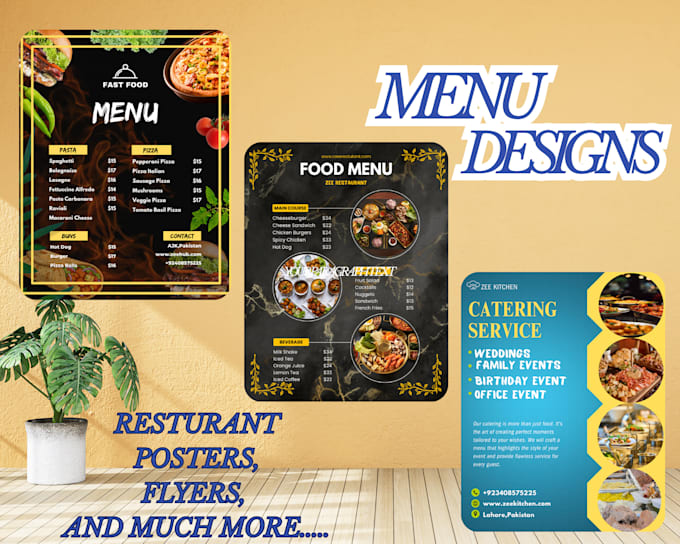 make creative  posters, menu, flyers and canva templates