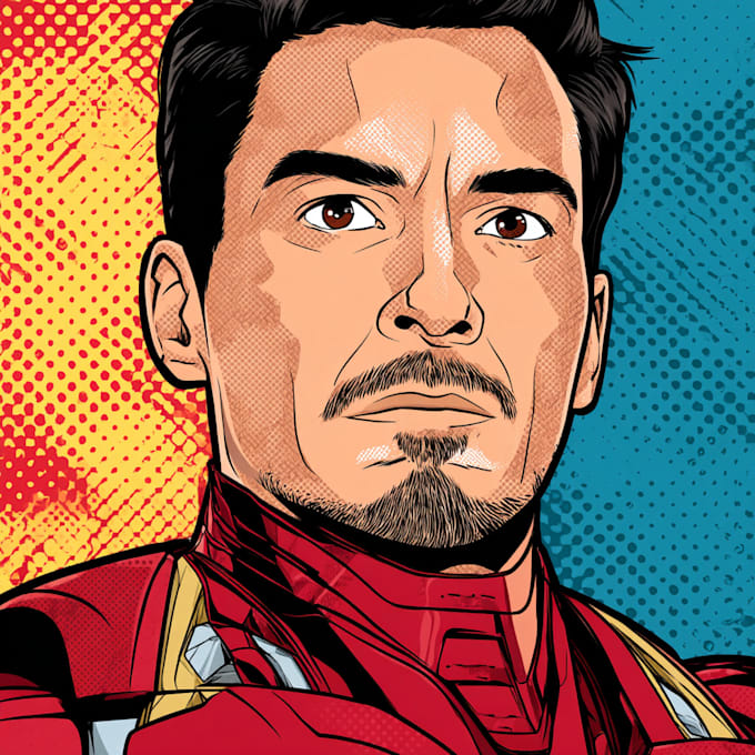 draw a superhero pop art portrait