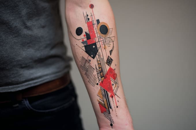 design abstract and geometric customized tattoo