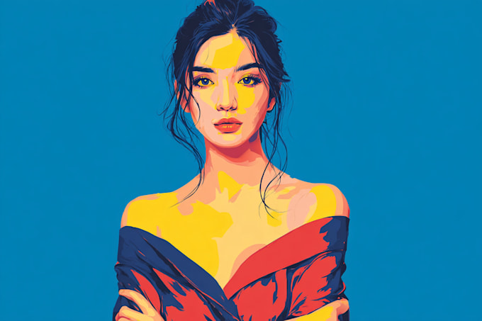 draw a professional pop art portrait