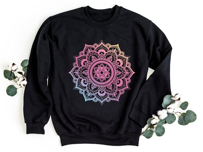 create a watercolor feminine hand drawn mandala logo