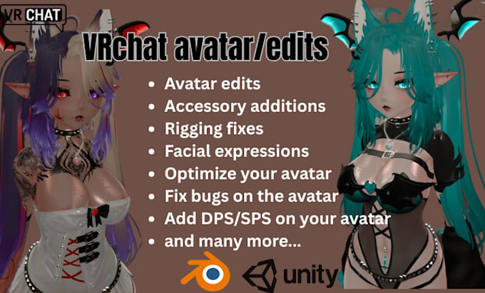 upload, fix or edit vrchat avatar vrc model vrc character vrc furry nsfw unity
