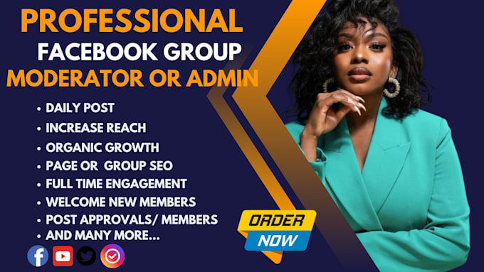 be your facebook group page admin moderator or  community manager