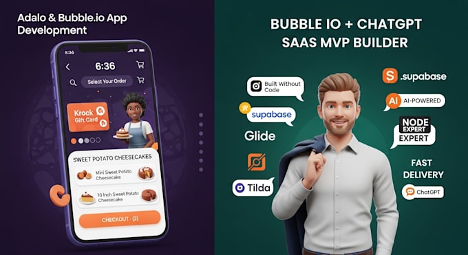 Develop adalo mobile web app bubble io mvp web app glide app chatgpt ...