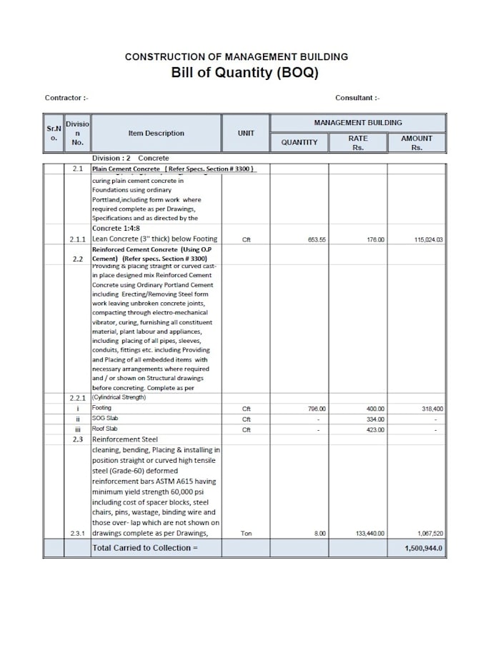 do accurate quantity takeoff, boq, cost estimation and rate analysis