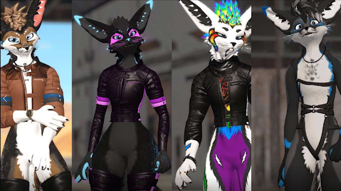 create a custom vrchat avatar anime 3d furry nsfw vr chat avatar 3d vtuber model