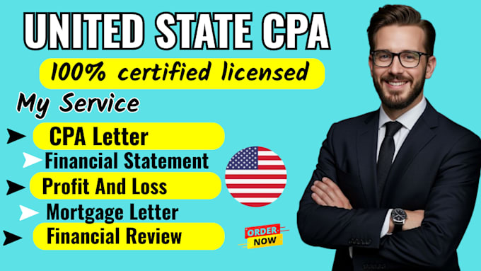 provide licensed CPA letter for income verification self employment and loan