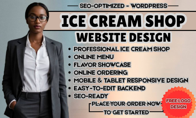 build a modern ice cream shop website with online ordering