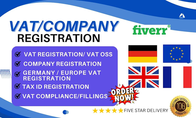 do vat and company registration for germany, UK, europe, france, ireland, poland