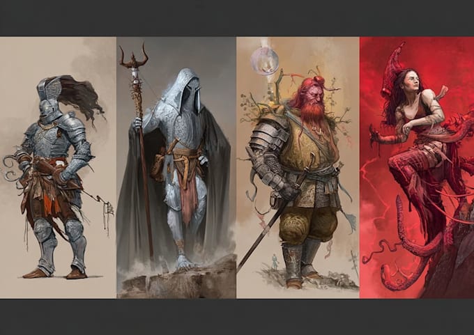 create epic fantasy dnd concept art for your character