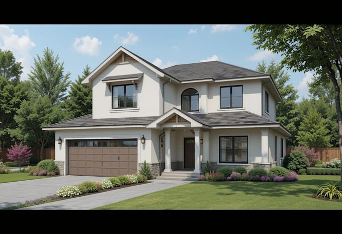 design exterior 3d masterplan with landscape rendering