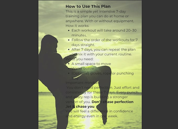 create an at home kickboxing training plan