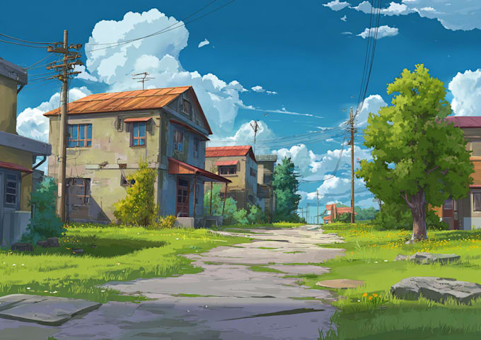 create  anime character and background for game and streaming