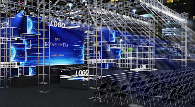 redesign 3d event meeting hall, concert party,show truss, conference hall render