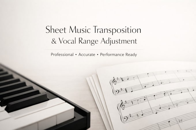 transpose and transcribe sheet music adjust vocal range for choir solo or piano